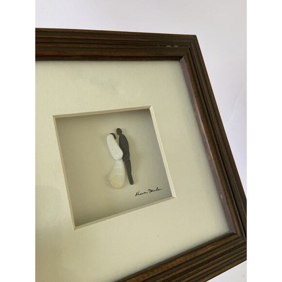 Sharon Nowlan Demdaco Bride & Groom Framed Picture 3D Wood Stone Wedding Bridal - Picture 4 of 10